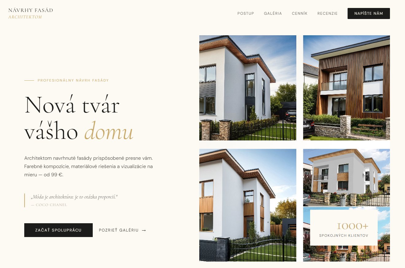 Návrhy fasád architektom
